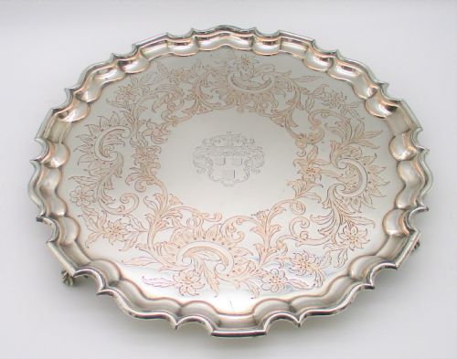 fig 1. Large 19th Century Old Sheffield Plated Tray by Waterhouse Hatfield