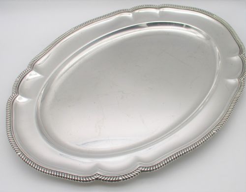 A Large Heavy Silver Plated Meat Platter C1850 19.5"
