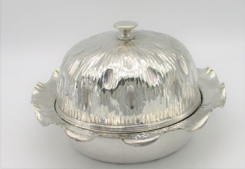 An Unusual Aesthetic Movement Silver Plated Muffin Dish