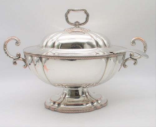 A Fine 19th Century Silver Plated Soup Tureen in a Neo Classical Style