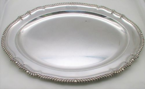 A Very Large Old Sheffield Plated Meat Plate / Platter - Creswick - 54cm