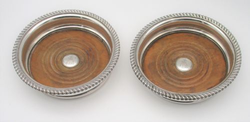 fig 1. Pair of Old Sheffield Plated Bottle Coasters by Matthew Boulton c1800