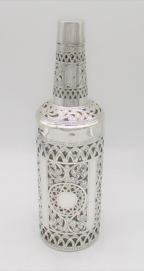 Rare Silver Plated Wine Bottle Holder / Decanter C1900