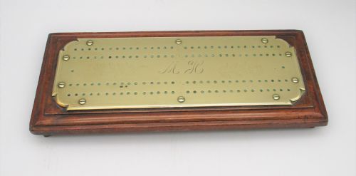 Very Large Fabulous 19th Century Brass Cribbage Board