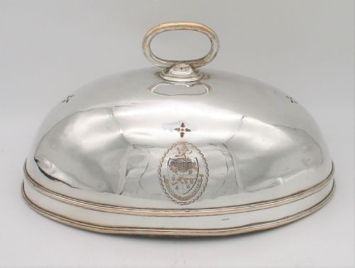 Rare Very Small Old Sheffield Plated Dish Cover 26cm