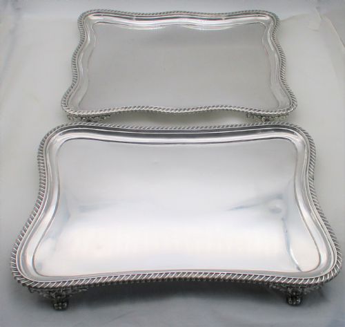 A Rare Pair of Old Sheffield Plated Serving Trays