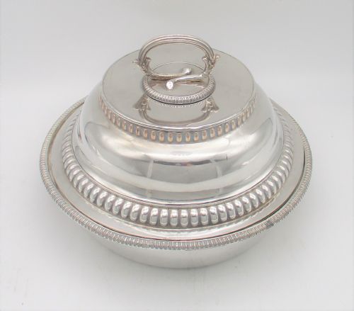 An Unusual Old Sheffield Plated Domed Lidded Dish