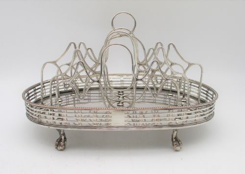Georgian Old Sheffield Plated Wirework Toast Rack C1800