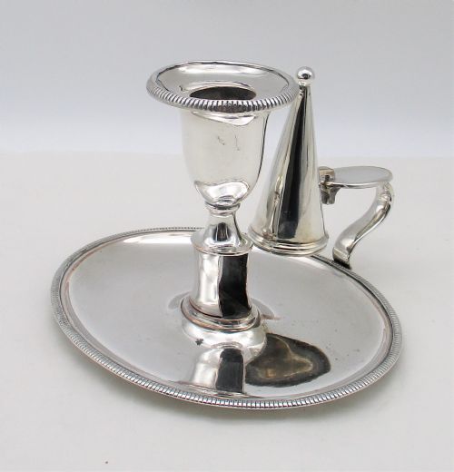 Oval Old Sheffield Plated Chamber Candlestick C1820-1830