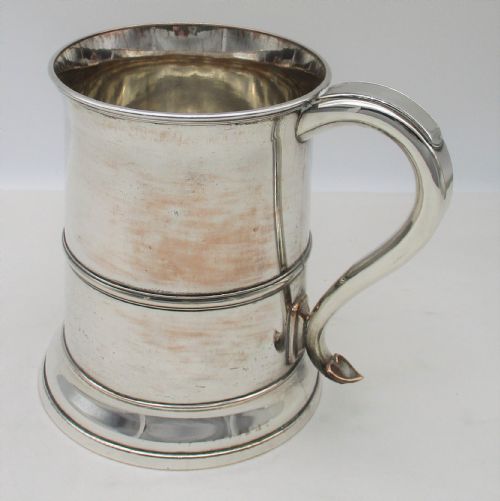 fig 1. A Large Old Sheffield Plated Quart Tankard c1800