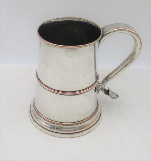 Large Old Sheffield Plated Quart Tankard C1800