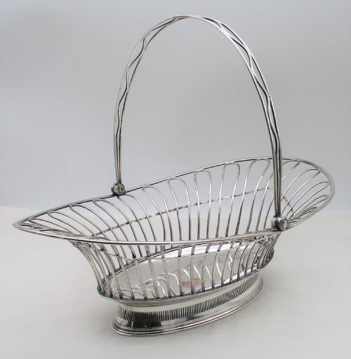 Rare Old Sheffield Plated Wirework Basket C1780