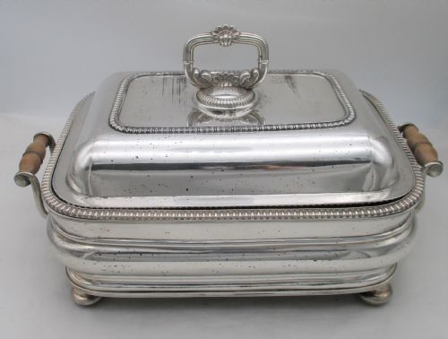 A Large Old Sheffield Plated Warming Tureen on Stand C1830