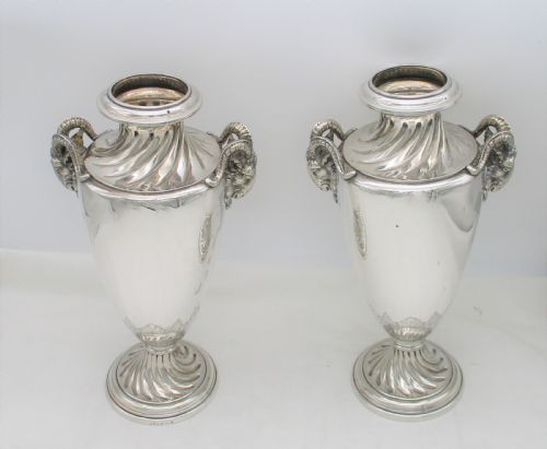 Elkington Pair of Silver Plated Vases 1868