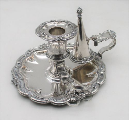 A Fine Old Sheffield Plated Chamber Candlestick C1830