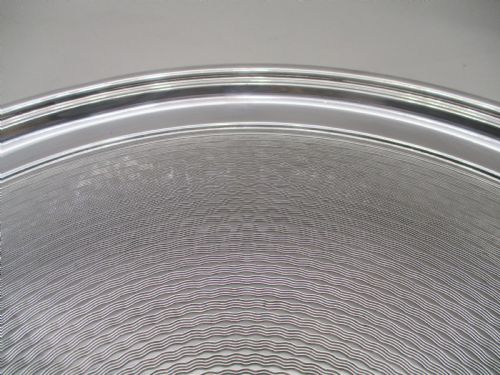 LARGE SILVER PLATED ENGINE TURNED COCKTAIL TRAY BY ELKINGTON - ADDITIONAL PHOTO 3