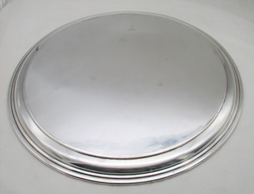 LARGE SILVER PLATED ENGINE TURNED COCKTAIL TRAY BY ELKINGTON - ADDITIONAL PHOTO 5
