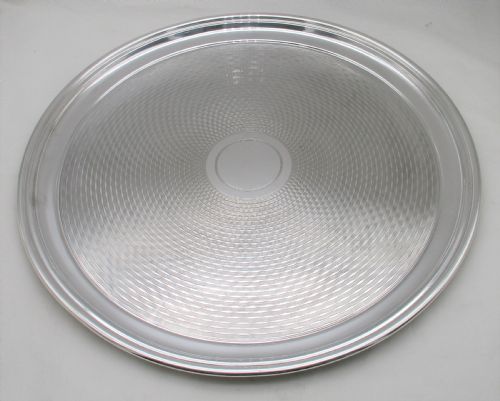 LARGE SILVER PLATED ENGINE TURNED COCKTAIL TRAY BY ELKINGTON - ADDITIONAL PHOTO 7