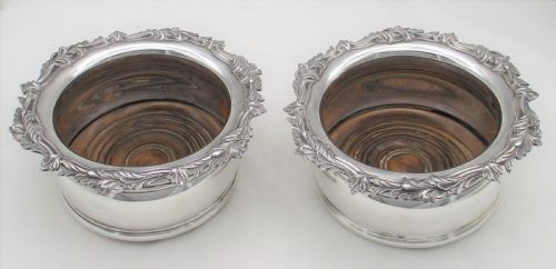 Fabulous Pair of Deep Old Sheffield Plated Bottle Coasters