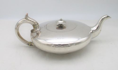 Rare Old Sheffield Plated Flat Teapot