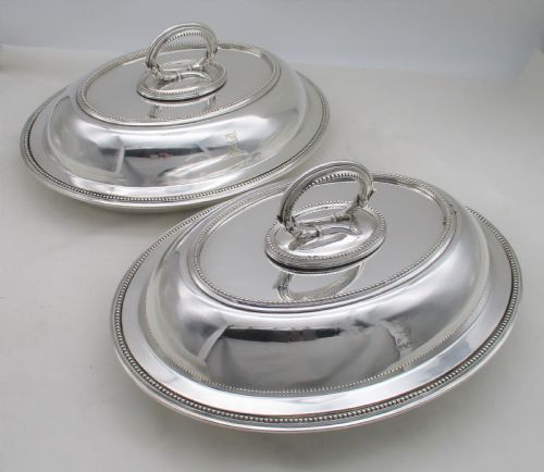 A Good Pair of Silver Plated Serving Tureens by Collis & Co