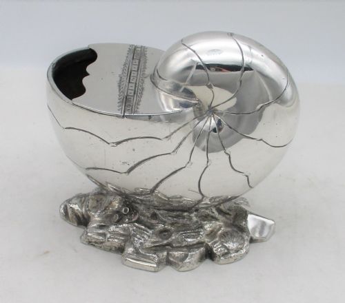 Late 19th Century Silver Plated Nautilus Spoon Warmer