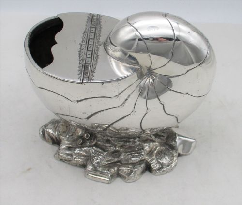 fig 1. Late 19th Century Silver Plated Nautilus Spoon Warmer