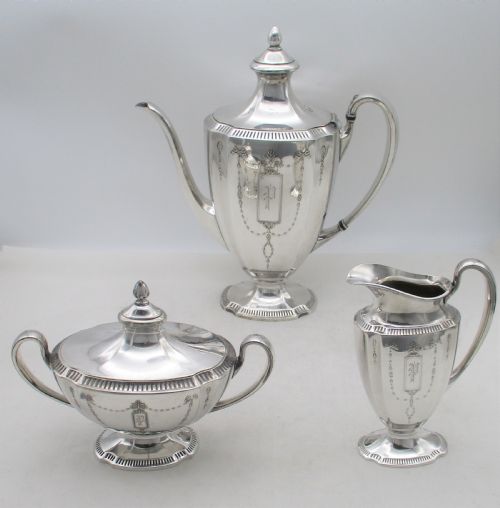 Good Art Nouveau Silver Plated Coffee Set