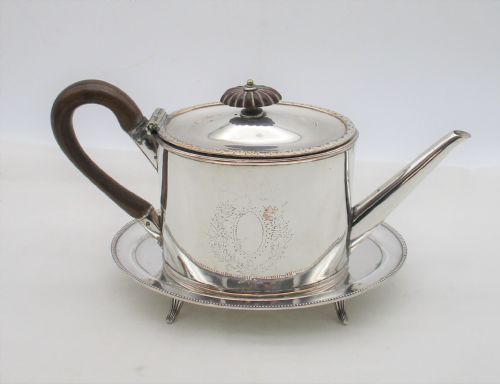 Old Sheffield Plated Bachelor Tea Pot on Stand