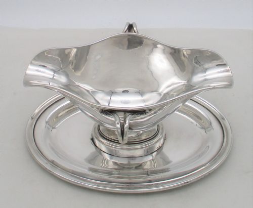 fig 1. Fine Large Silver Plated Sauce Boat by Christofle of Paris