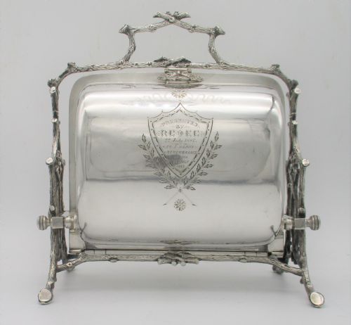 Rare 19th Century Silver Plated Folding Biscuit Box