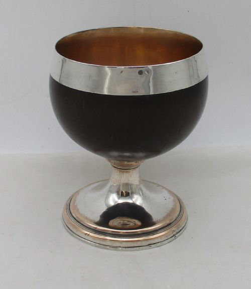 Rare 18th Century Old Sheffield Plated Coconut Cup