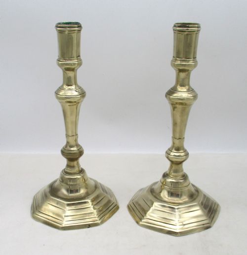 Fine Pair of 18th Century Brass Candlesticks