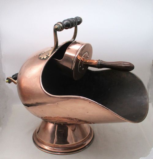 Early 19th Century Copper Coal Scuttle & Shovel