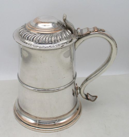 EXTREMELY LARGE RARE GEORGIAN OLD SHEFFIELD PLATED TANKARD