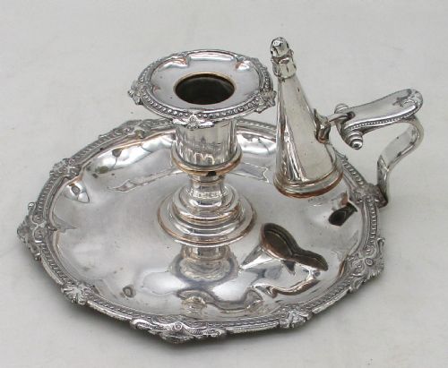 GOOD OLD SHEFFIELD PLATED CHAMBER CANDLESTICK BY DIXON SONS