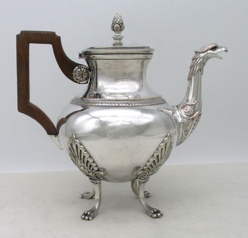 French Silver Plated Coffee Pot by Victor Saglier Paris