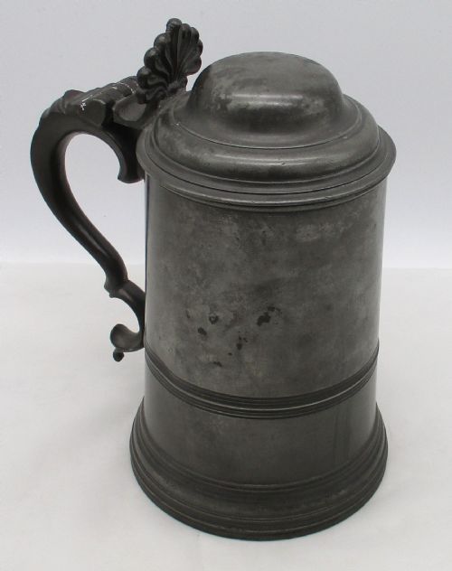 19th Century Pewter Lidded Tankard