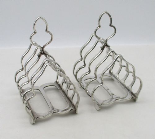 Fine Pair of Silver Plated Toast Racks by Elkington