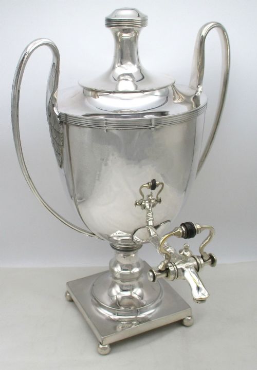 Large Adams Style Silver Plated Tea Urn - Hutton & Sons C1880
