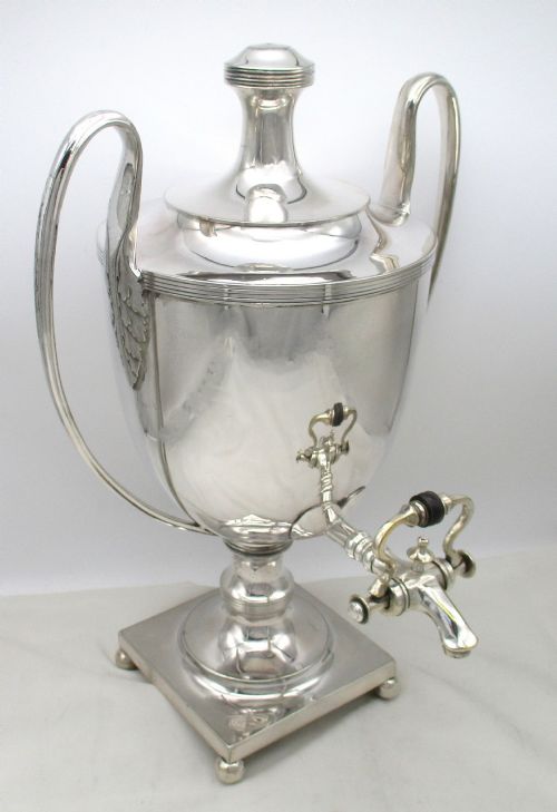 fig 1. Large Adams Style Silver Plated Tea Urn - Hutton & Sons c1880