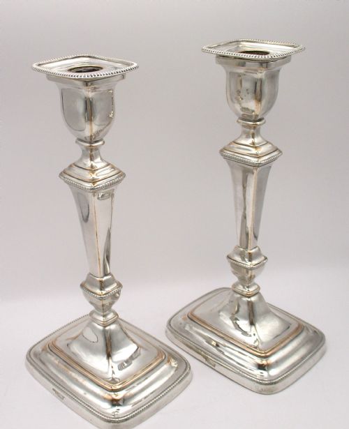 Pair of Old Sheffield Plated Candlesticks C1800