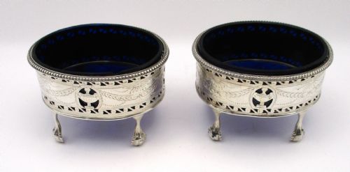 Pair of George III Silver Salts - Hester Bateman 1782