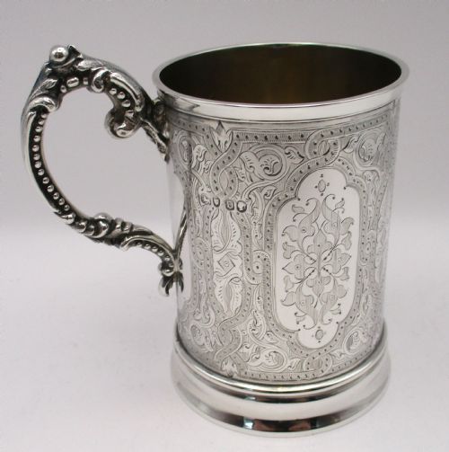 Victorian Solid Silver Tankard -  William Hunter 1869