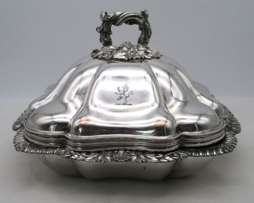 Fine Square Old Sheffield Plated Dome Topped Entree Dish/ Tureen