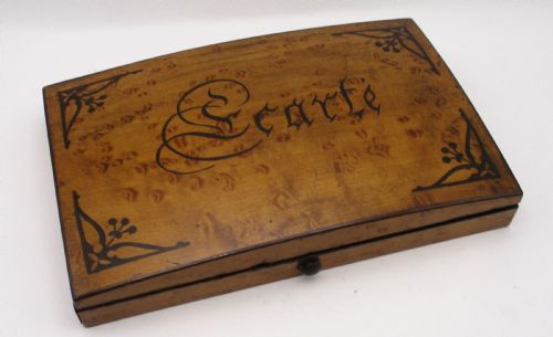 19th Century French Ecarte Card Case with Playing Cards