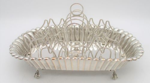 Old Sheffield Plated Wirework Toast Rack C1820 Crested