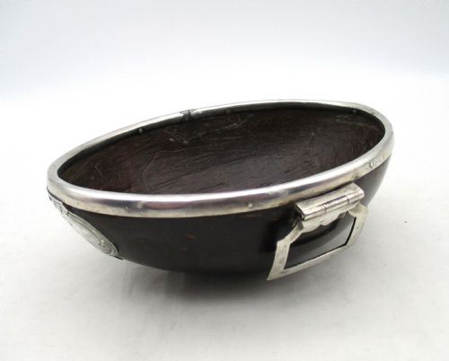 Rare 18th Century Coconut Bowl with Old Sheffield Plate Mounts