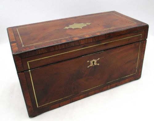 Fine Large Georgian Yew Wood Tea Caddy