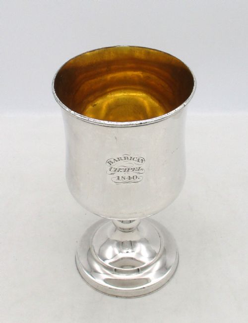 fig 1. Large Old Sheffield Plated Communion Chalice 1840